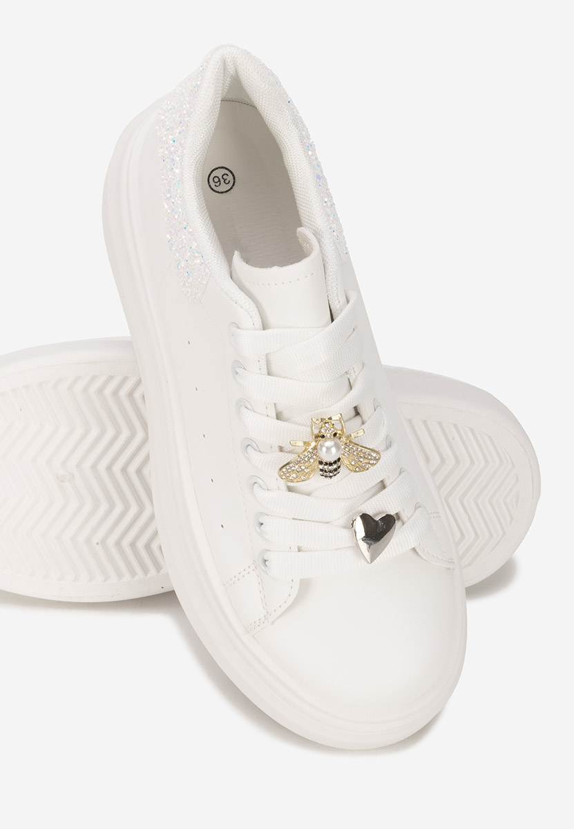 Białe sneakersy na platformie Medelia