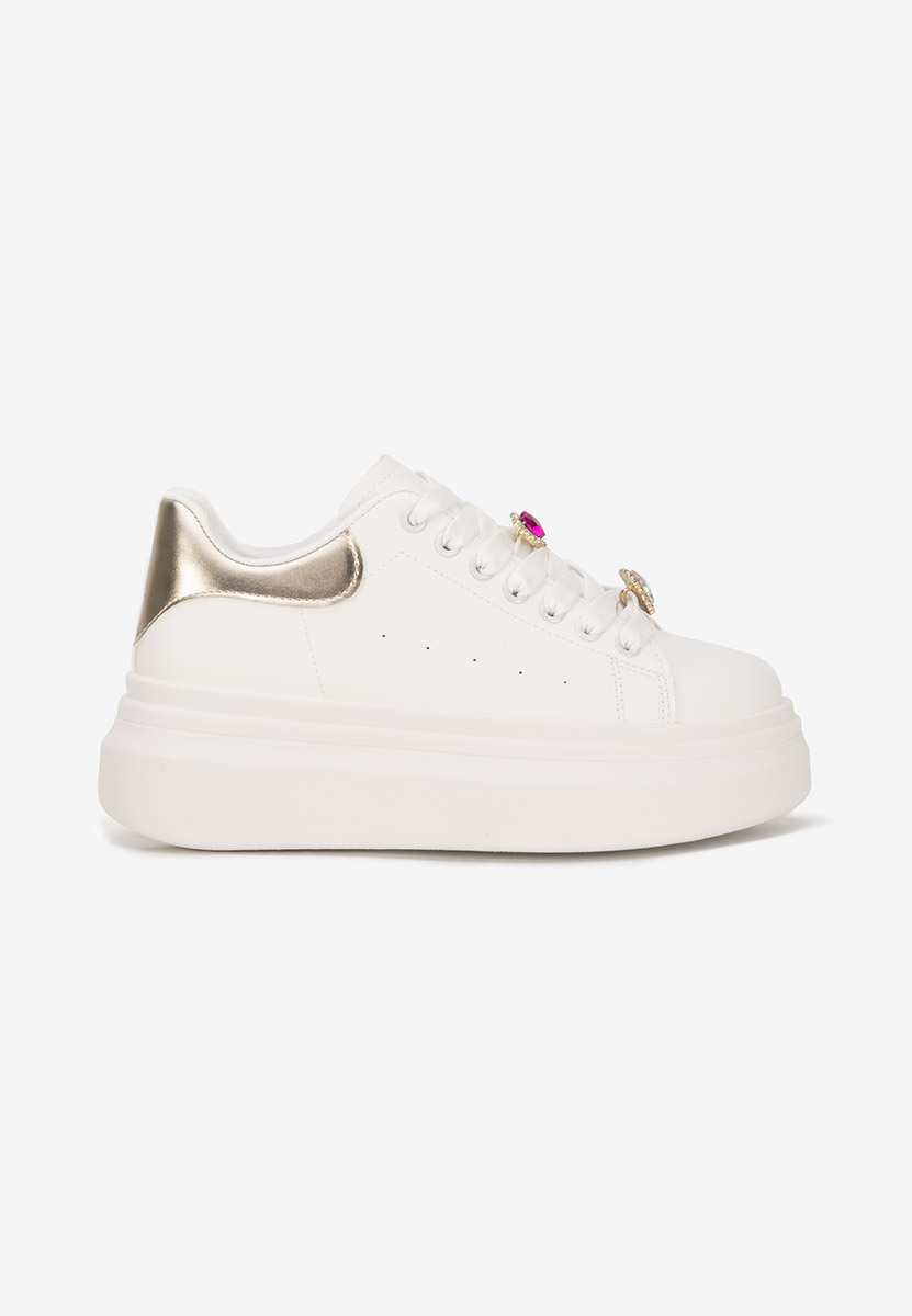 Białe sneakersy na platformie Delaina V3