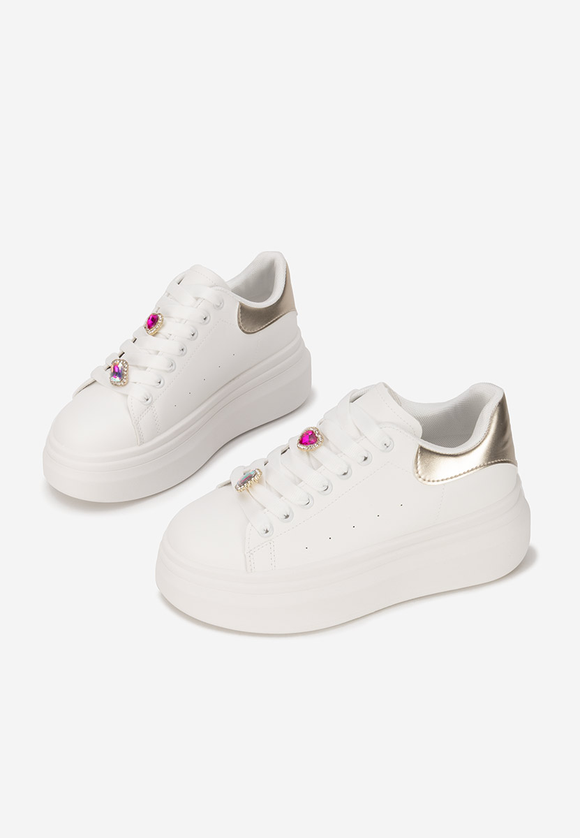 Białe sneakersy na platformie Delaina V3