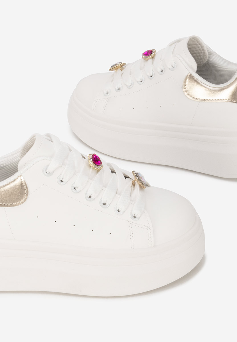 Białe sneakersy na platformie Delaina V3