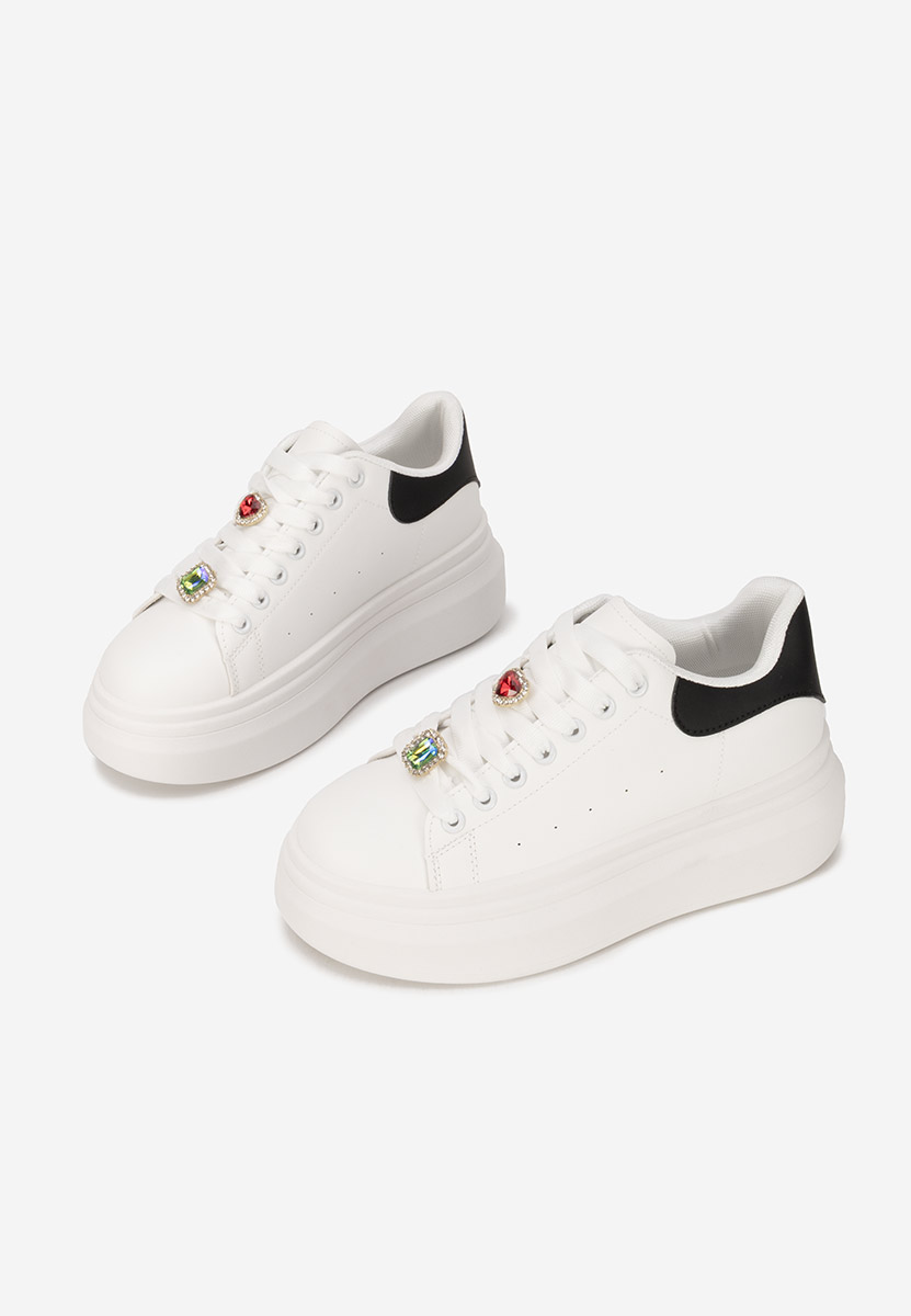 Białe sneakersy na platformie Delaina V4