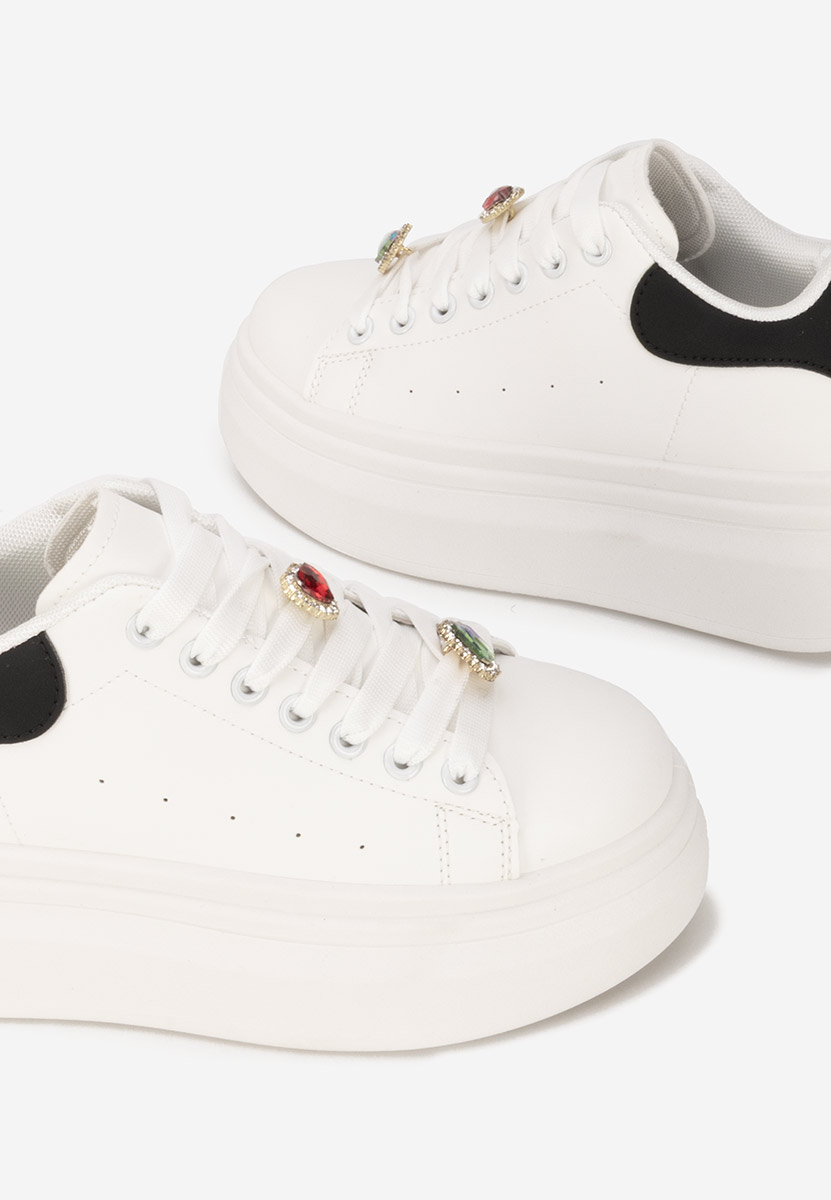 Białe sneakersy na platformie Delaina V4