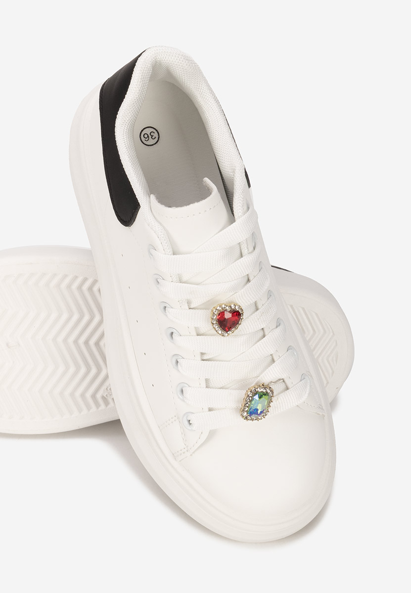 Białe sneakersy na platformie Delaina V4