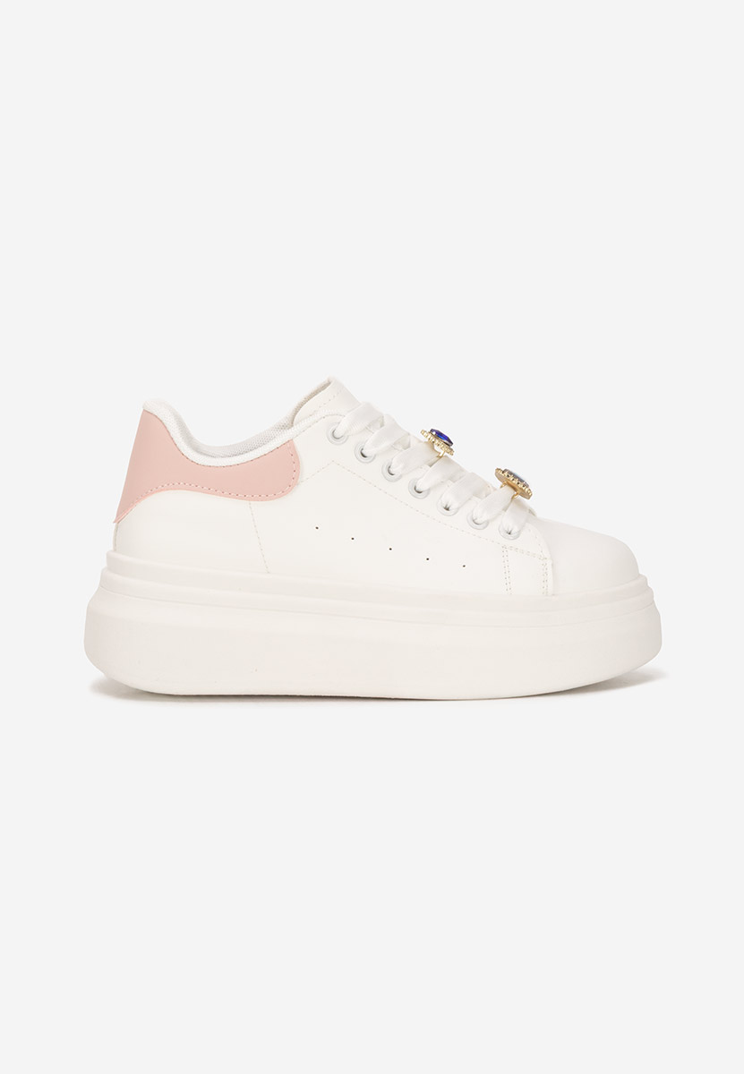 Białe sneakersy na platformie Delaina V2