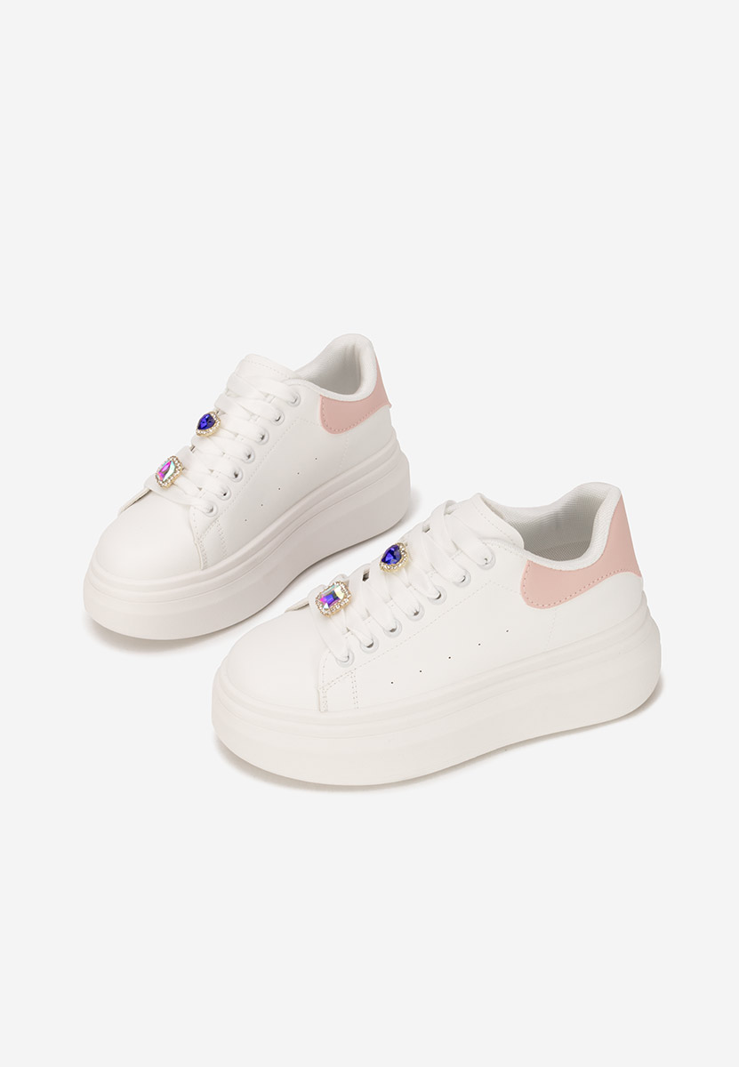 Białe sneakersy na platformie Delaina V2