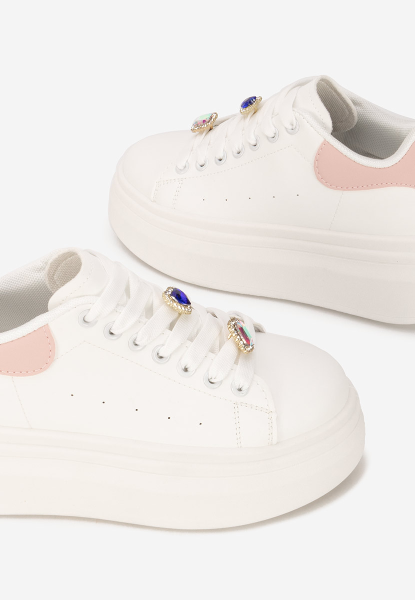 Białe sneakersy na platformie Delaina V2