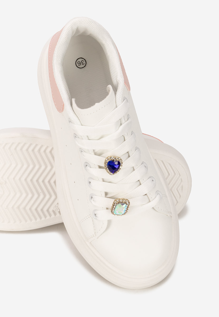 Białe sneakersy na platformie Delaina V2