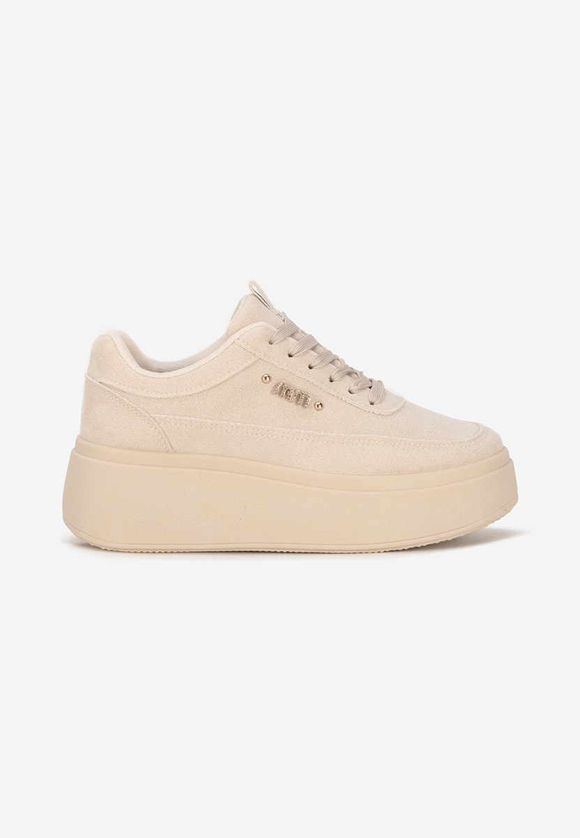 Beżowe sneakersy na platformie Misheya