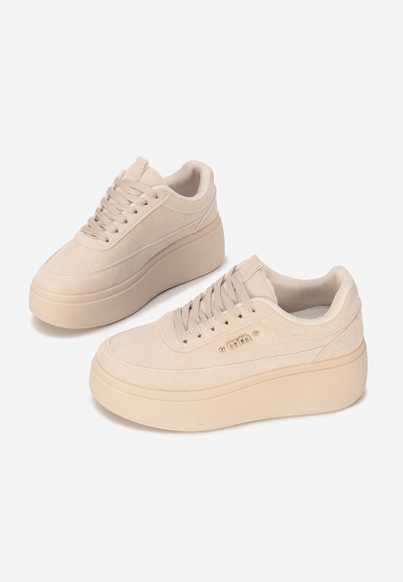 Beżowe sneakersy na platformie Misheya