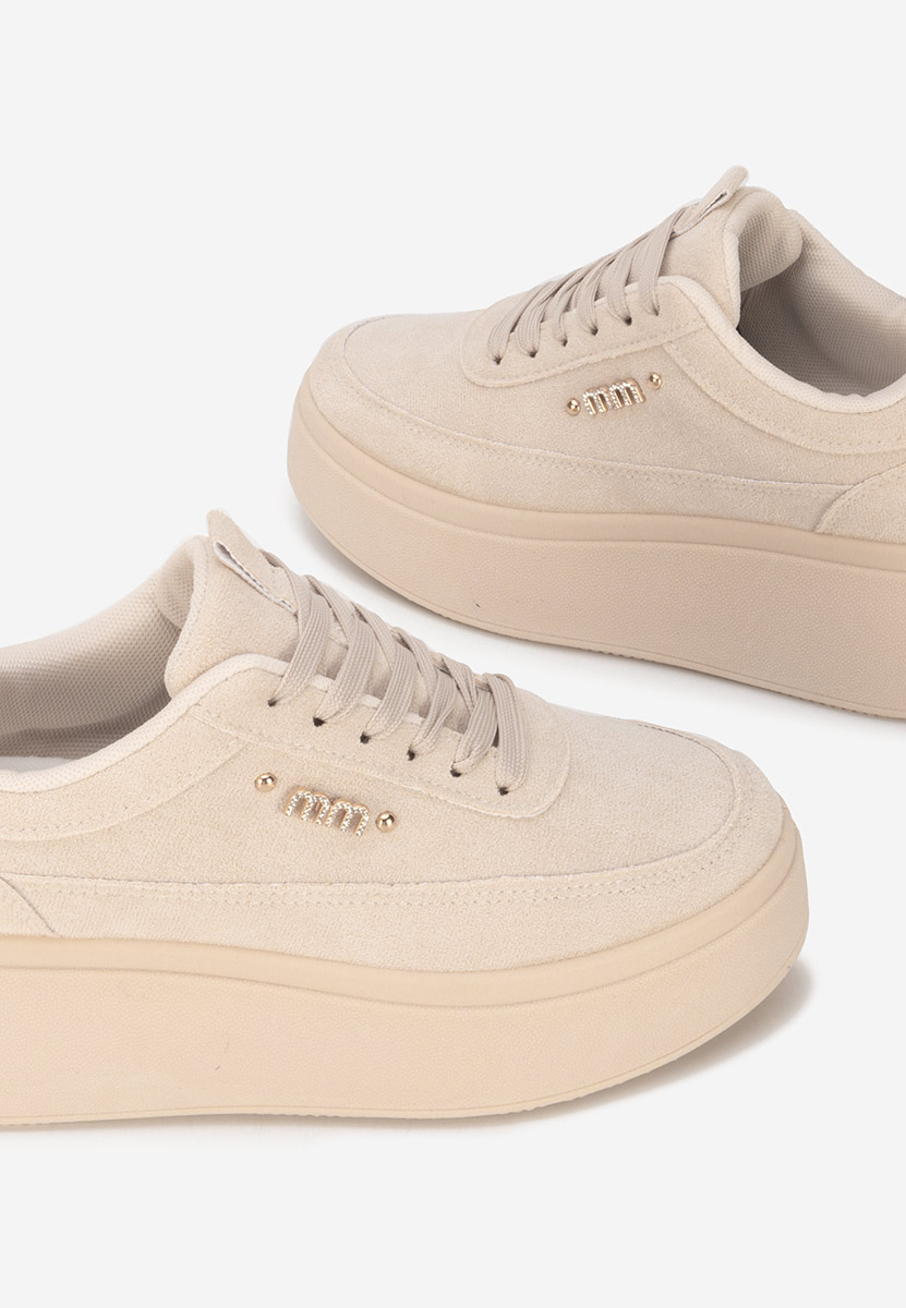 Beżowe sneakersy na platformie Misheya