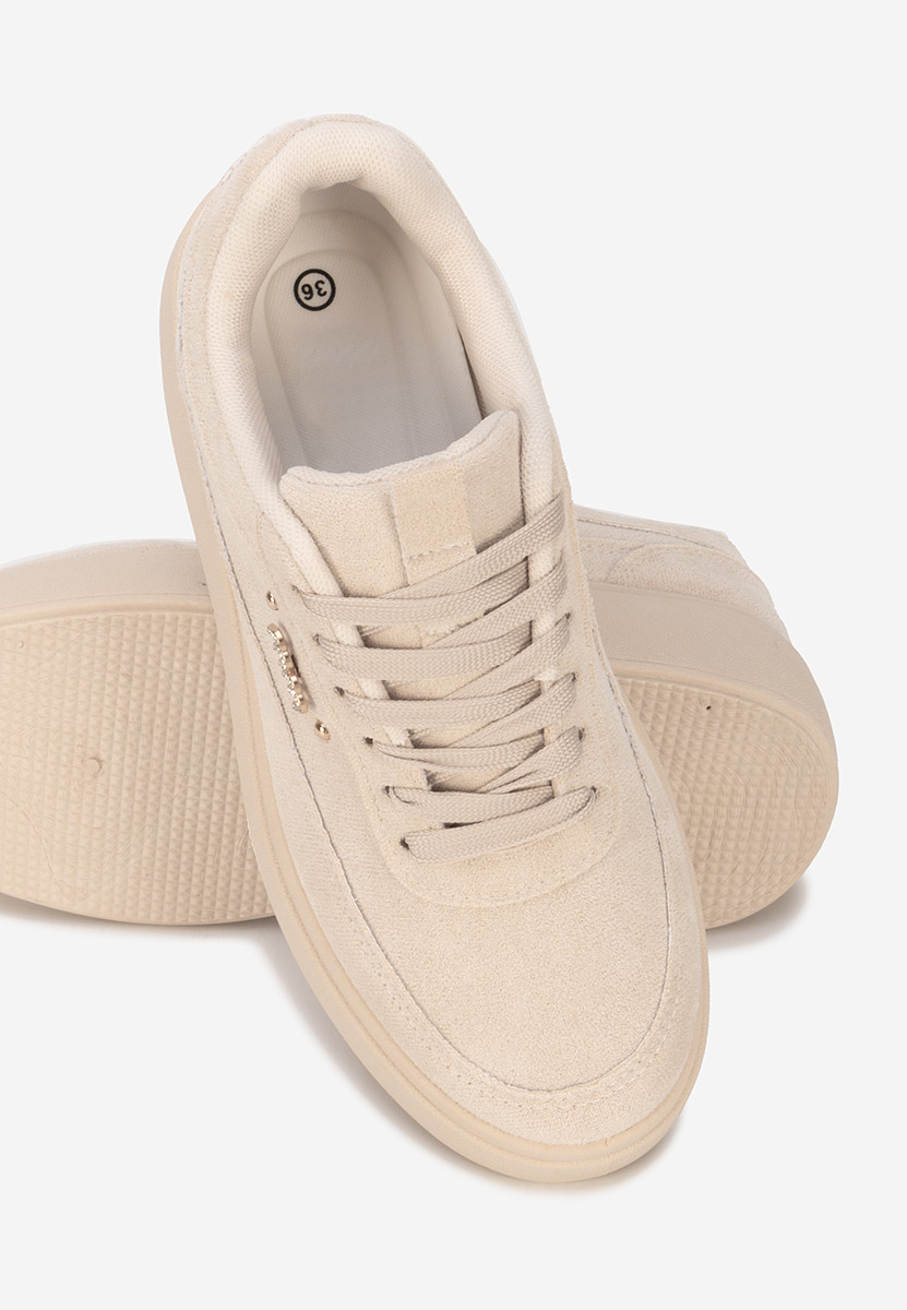 Beżowe sneakersy na platformie Misheya
