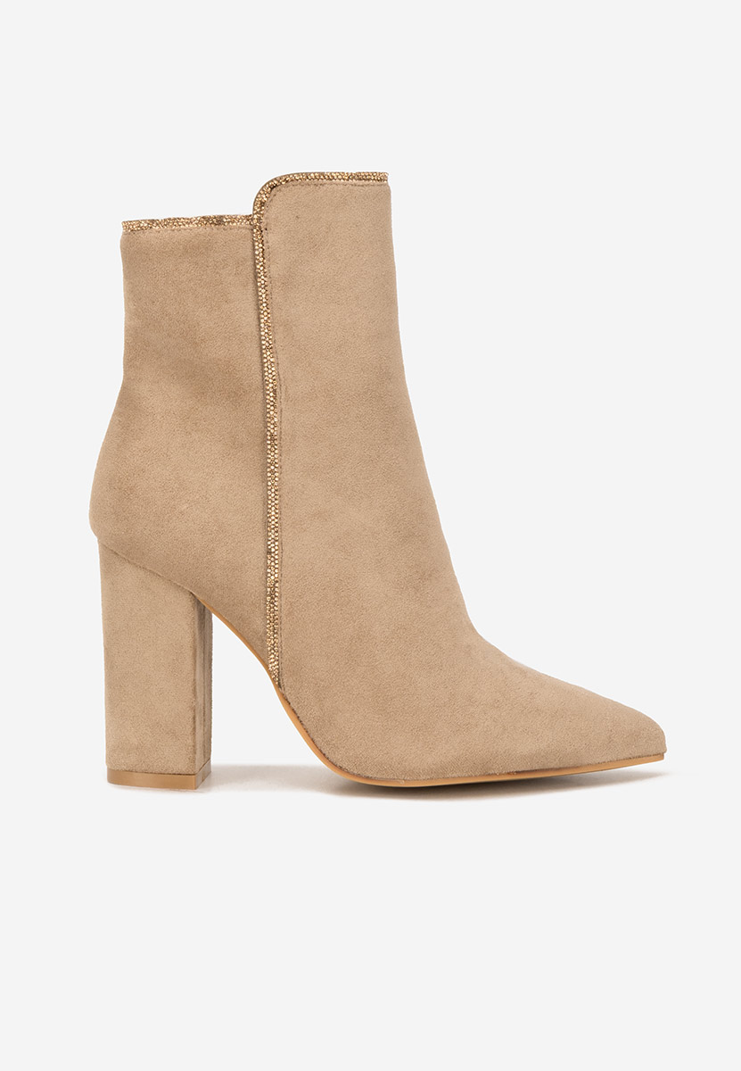 Khaki botki na obcasie Sellenya