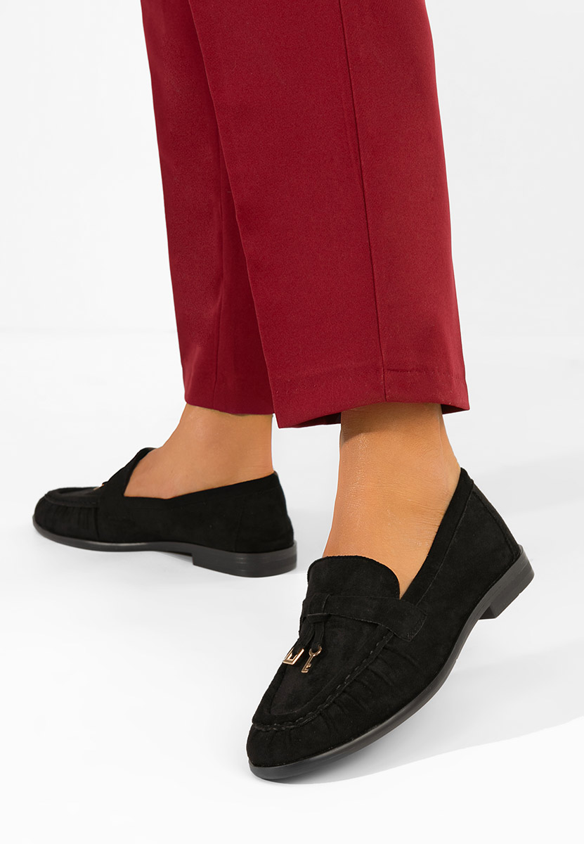 Czarne loafers damskie Soliene