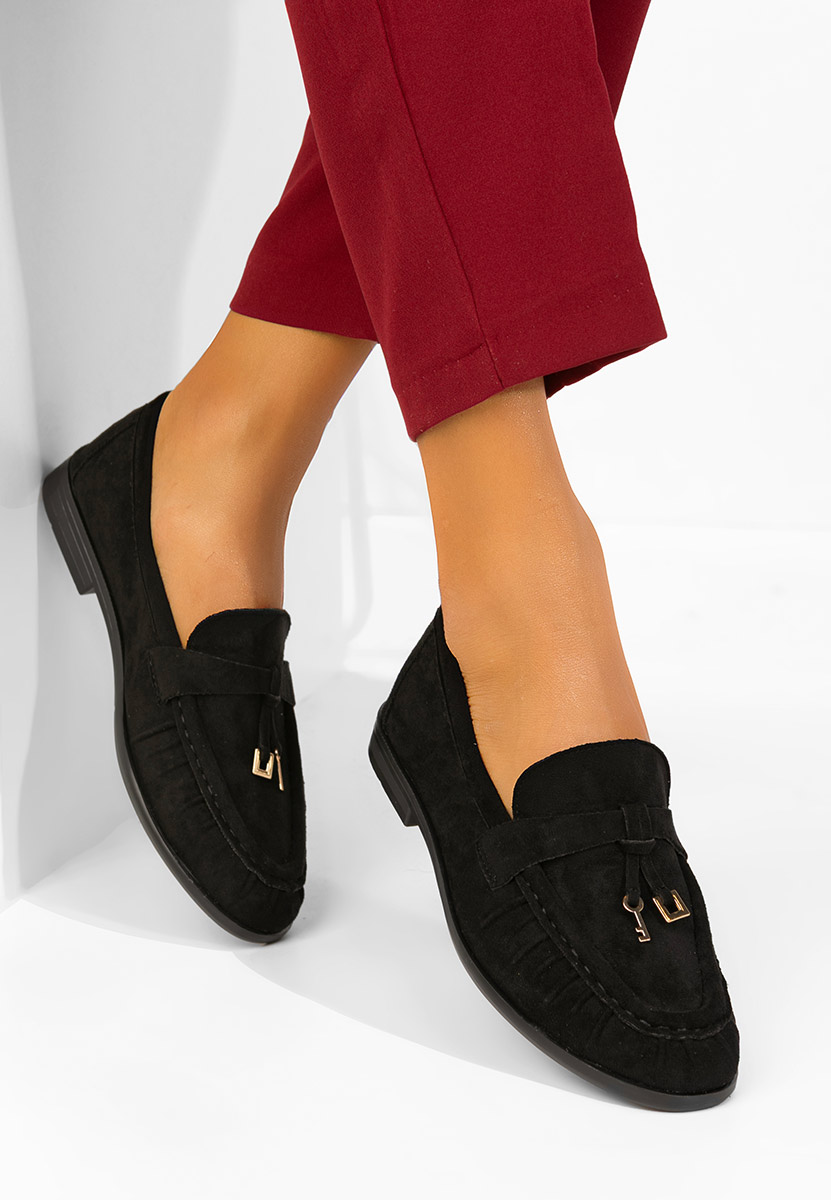 Czarne loafers damskie Soliene