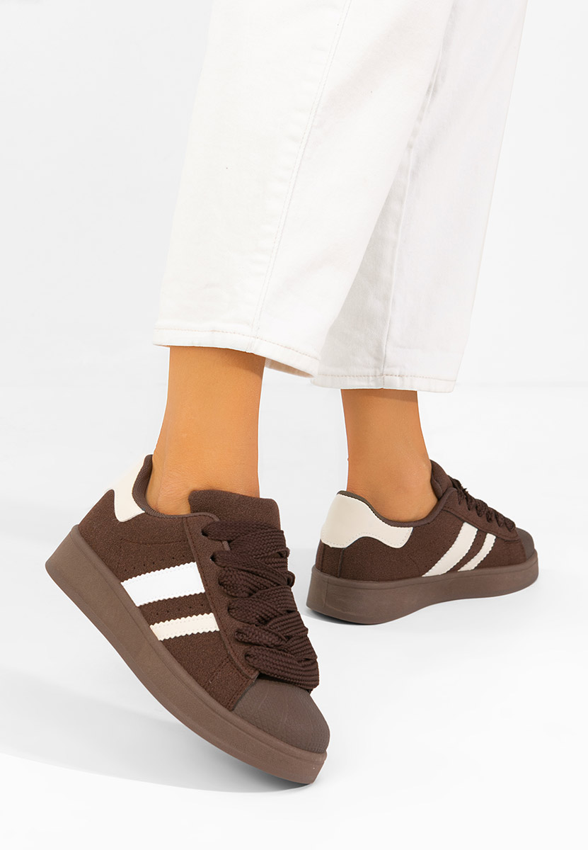 Brązowe sneakersy damskie Fiorenza