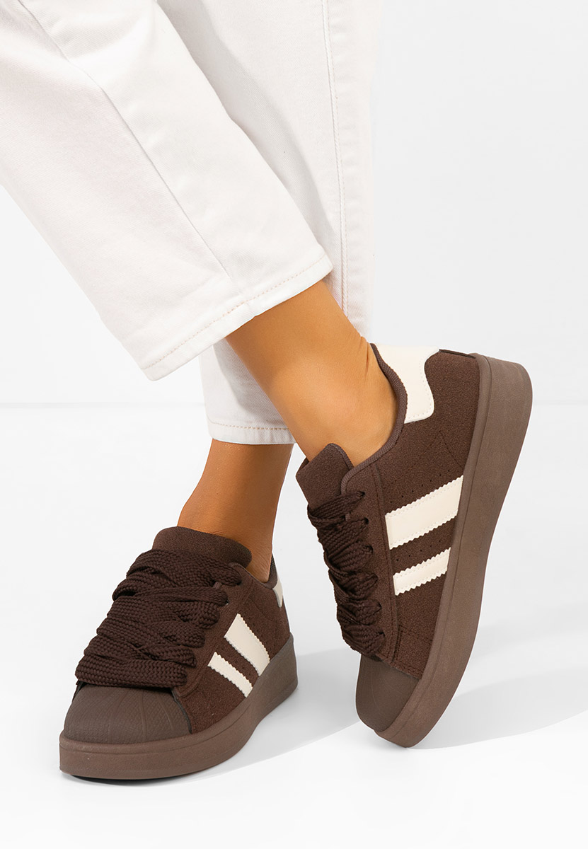 Brązowe sneakersy damskie Fiorenza