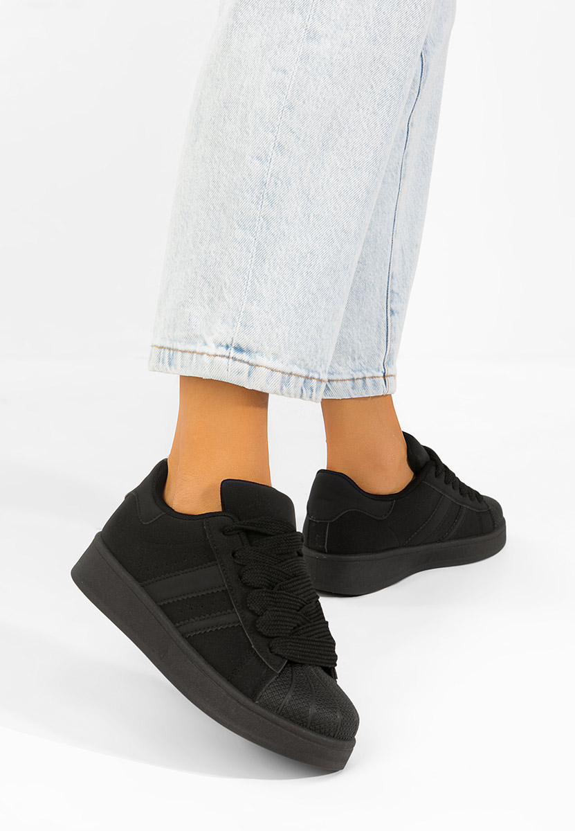 Czarne sneakersy damskie Fiorenza
