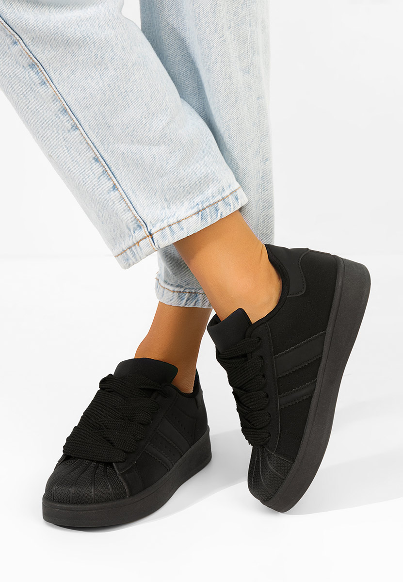 Czarne sneakersy damskie Fiorenza