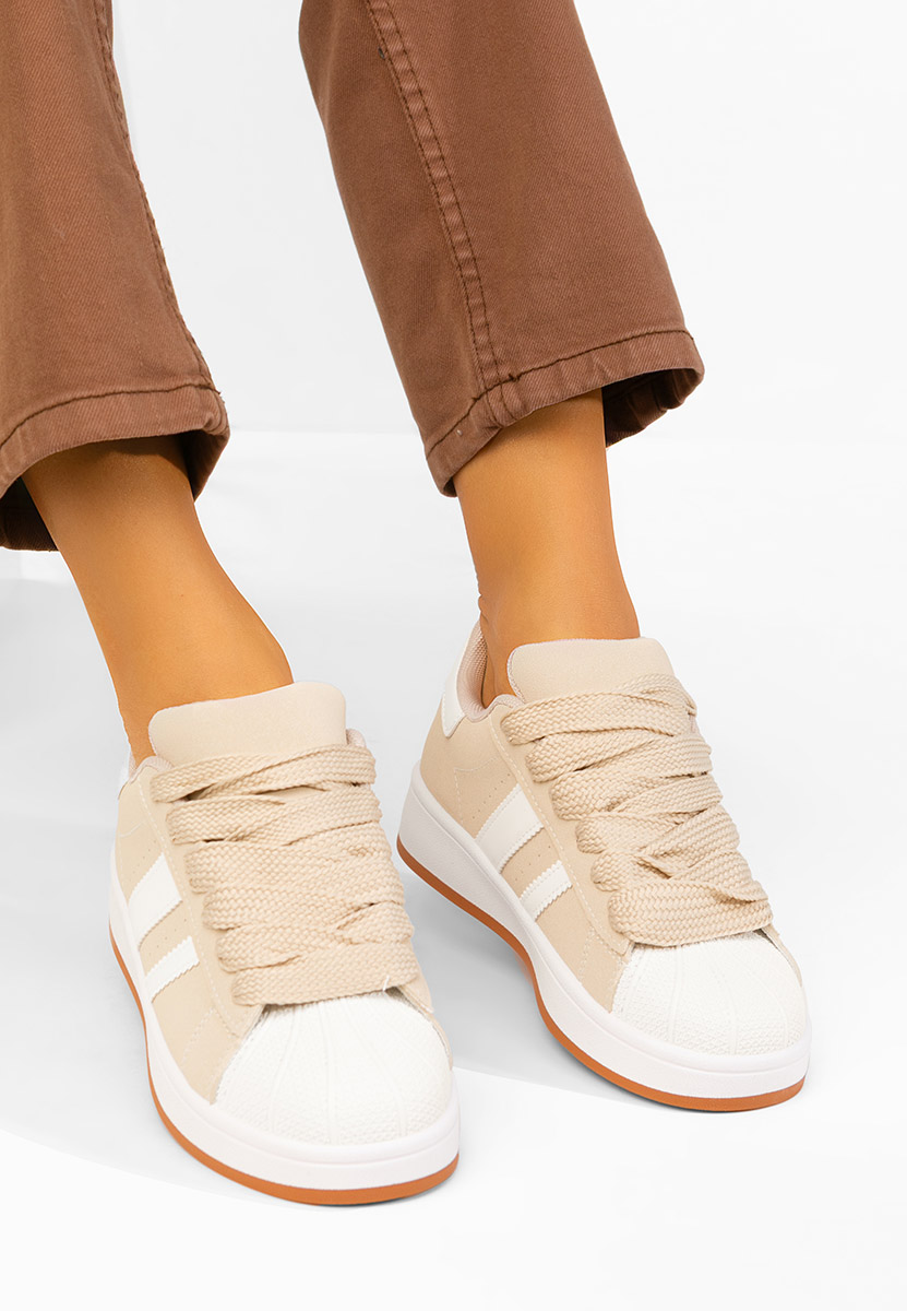 Beżowe sneakersy damskie Fiorenza