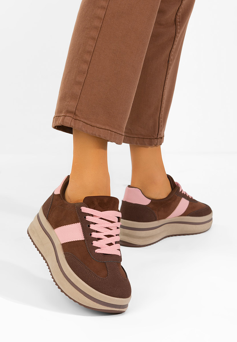 Brązowe sneakersy na platformie Zashia V2
