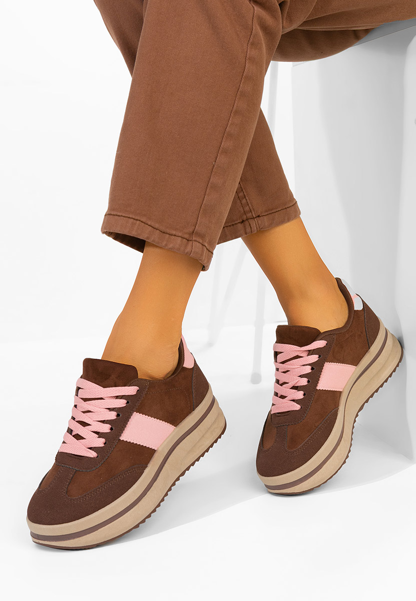 Brązowe sneakersy na platformie Zashia V2