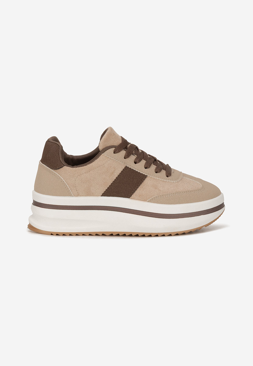 Beżowe sneakersy na platformie Zashia