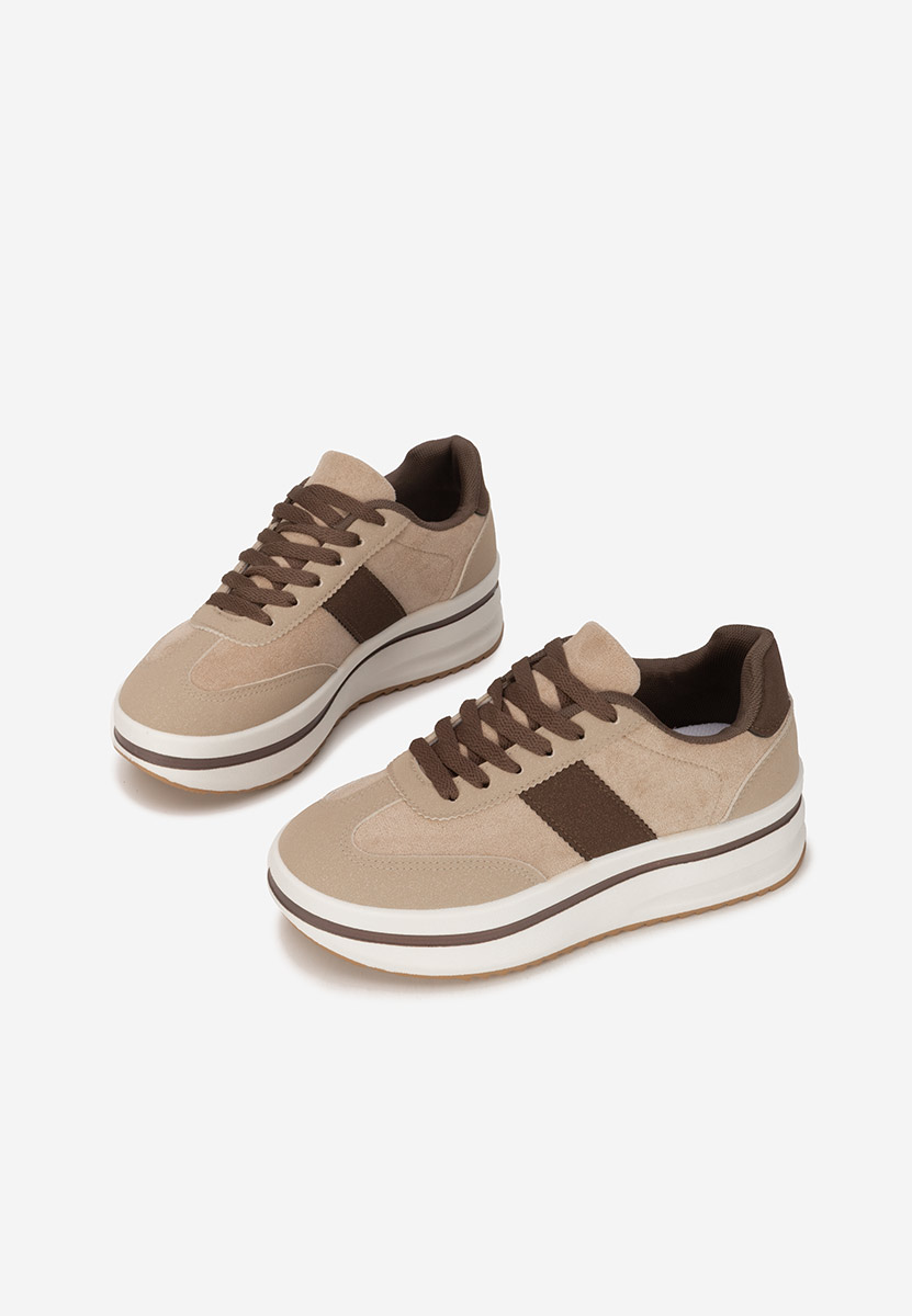 Beżowe sneakersy na platformie Zashia