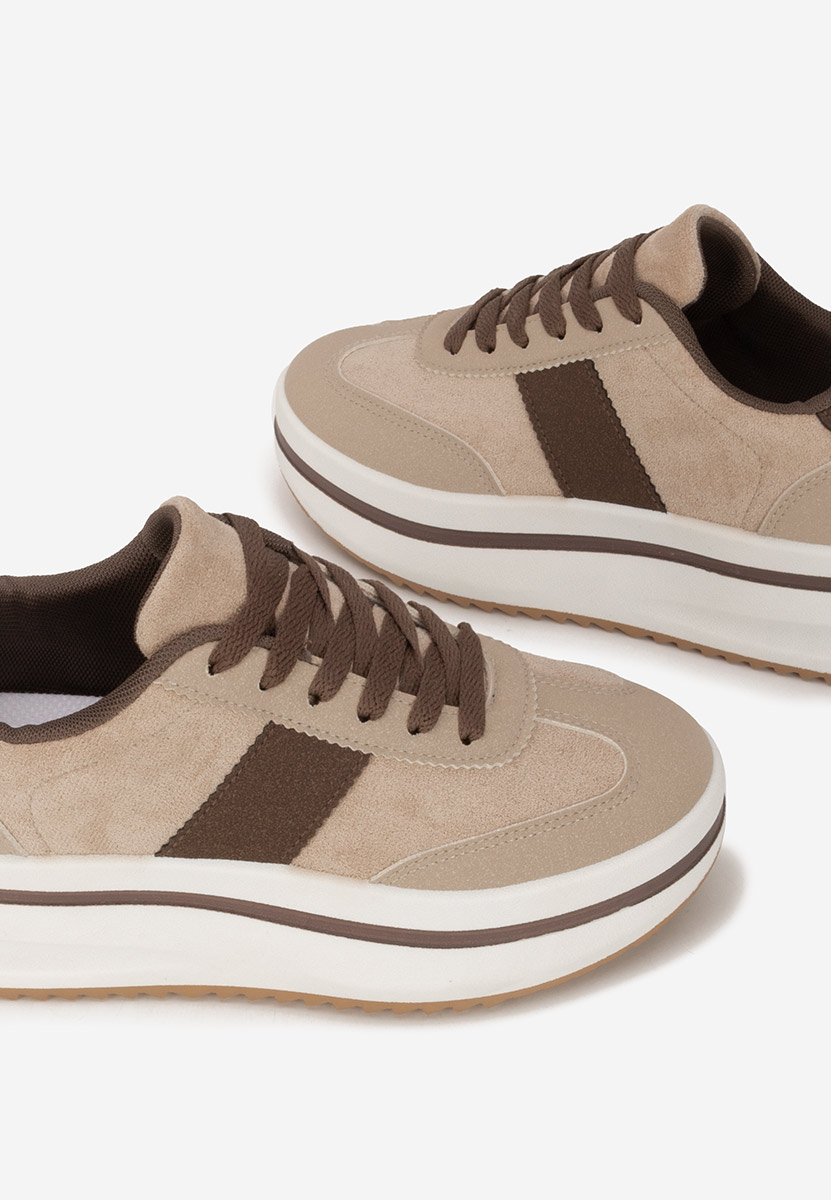 Beżowe sneakersy na platformie Zashia