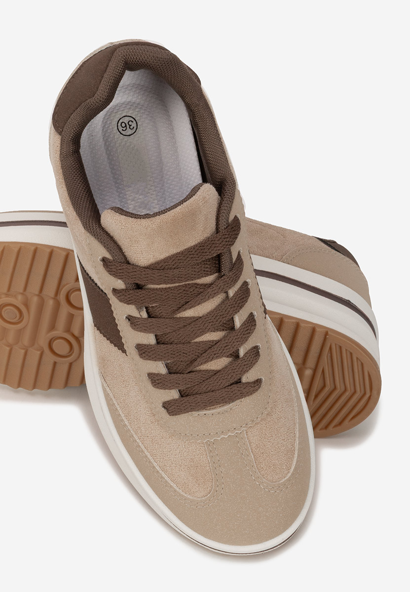 Beżowe sneakersy na platformie Zashia