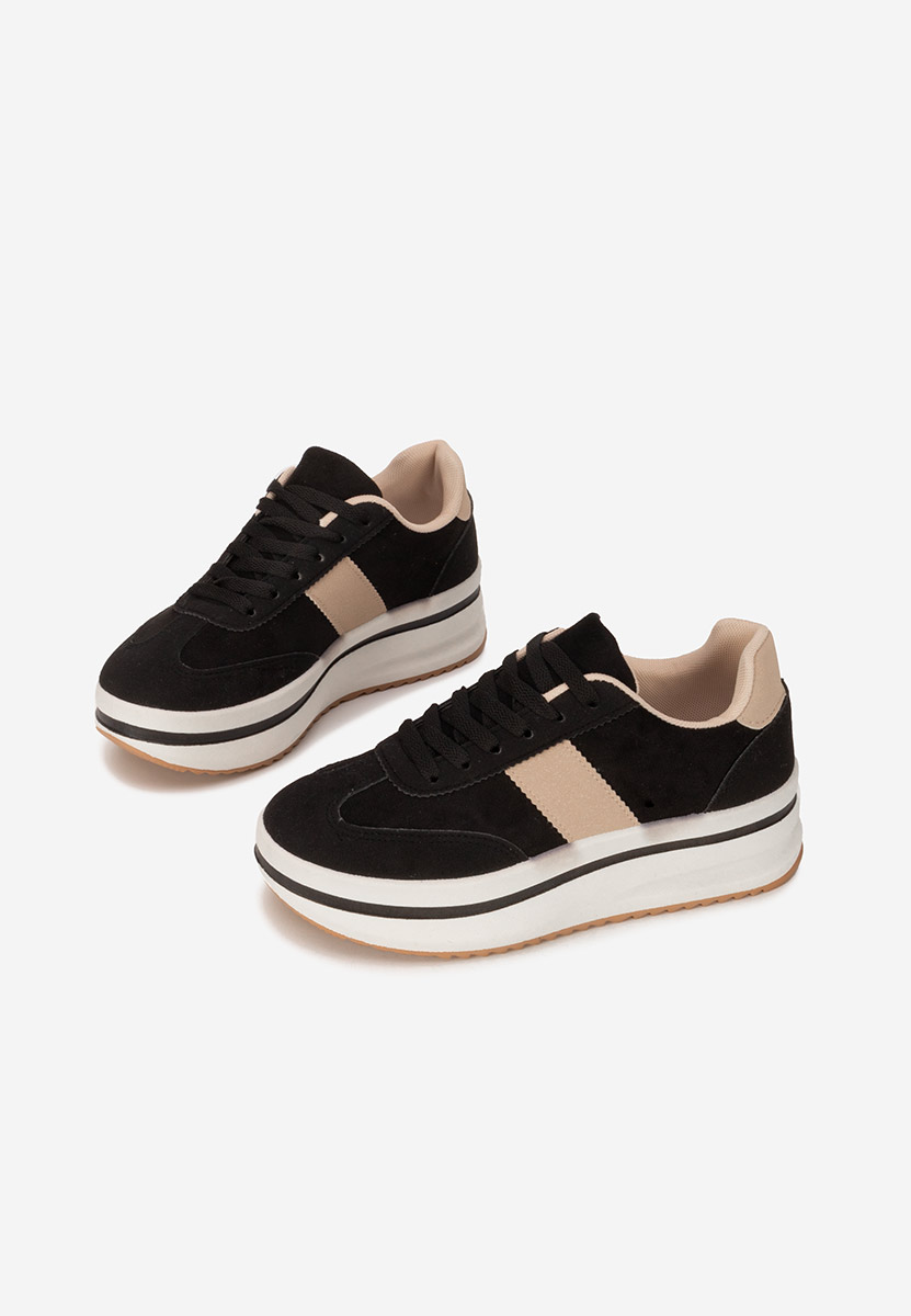 Czarne sneakersy na platformie Zashia