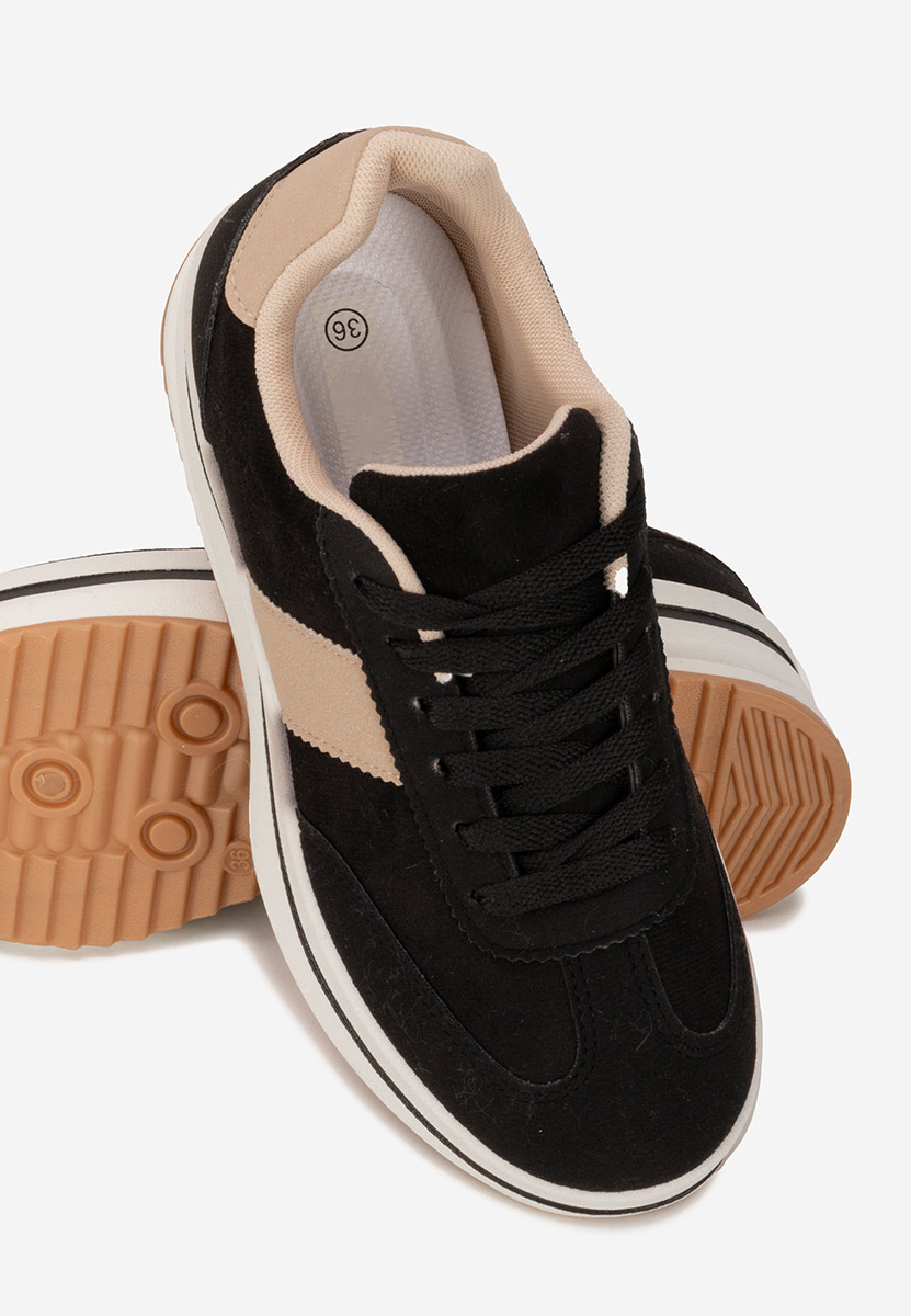 Czarne sneakersy na platformie Zashia
