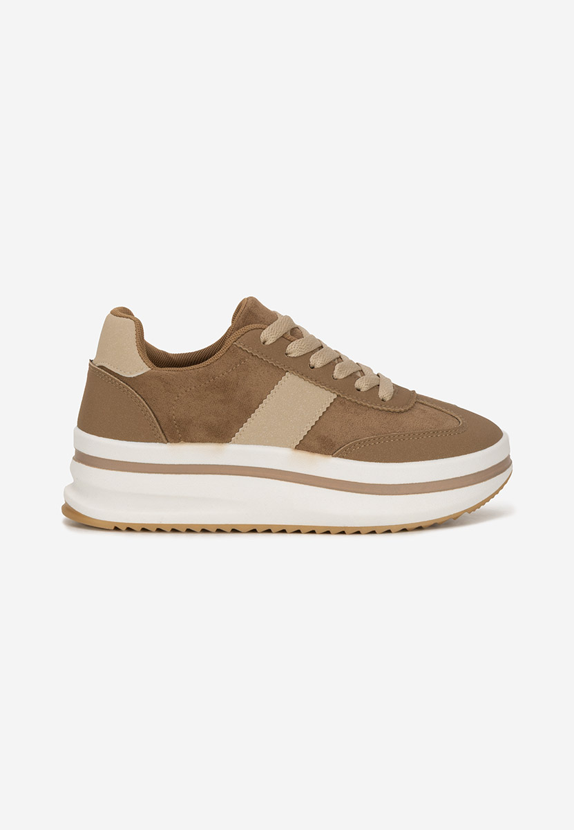 Khaki sneakersy na platformie Zashia