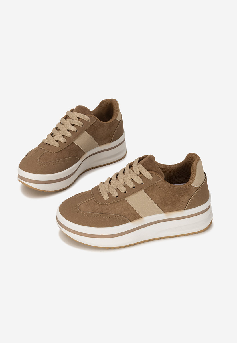 Khaki sneakersy na platformie Zashia