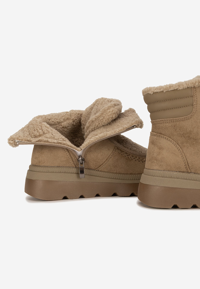 Khaki botki damskie ocieplane Iveta