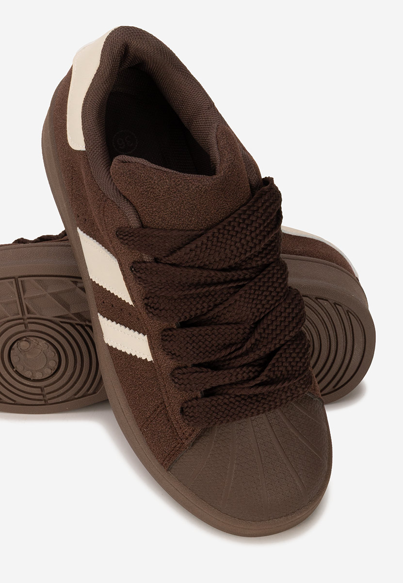 Brązowe sneakersy damskie Fiorenza