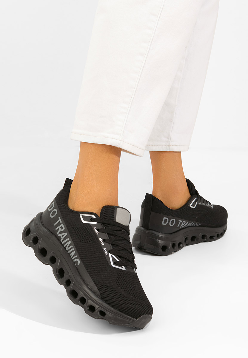 Czarne sneakersy na platformie Turinia