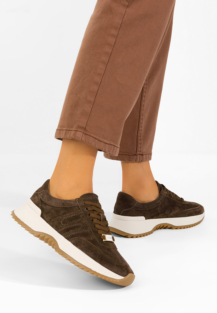Brązowe sneakersy damskie Sevrona