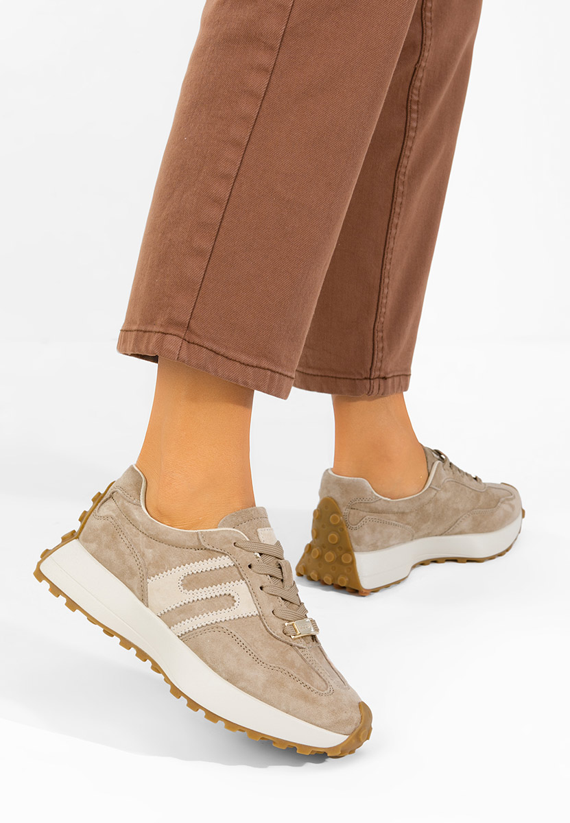 Beżowe sneakersy damskie Samiara
