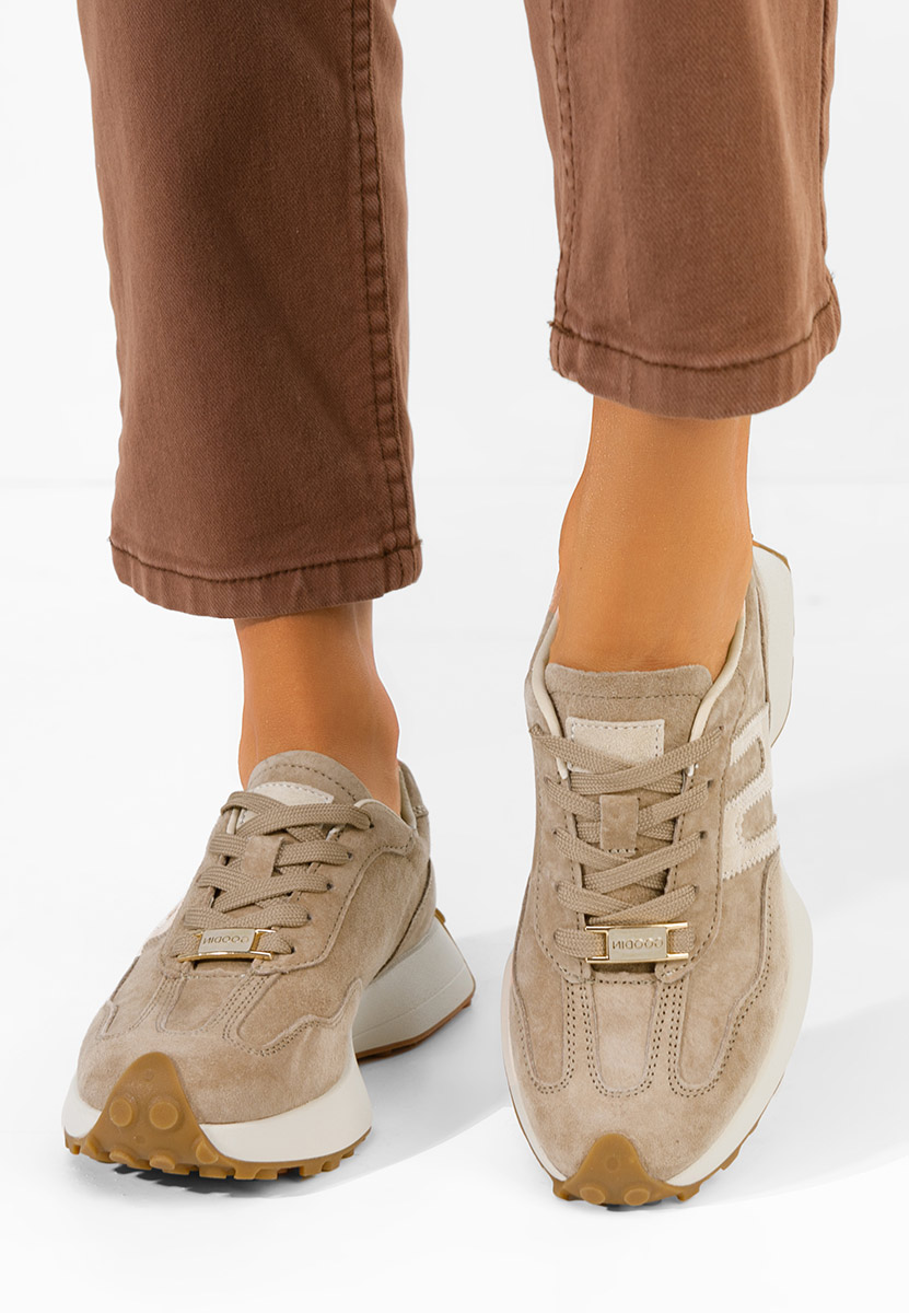 Beżowe sneakersy damskie Samiara