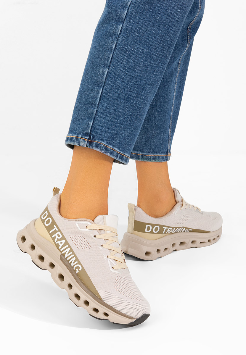 Khaki sneakersy na platformie Turinia