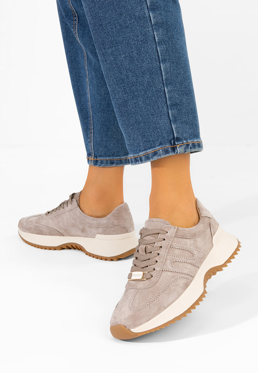 Brązowe sneakersy damskie Sevrona V2