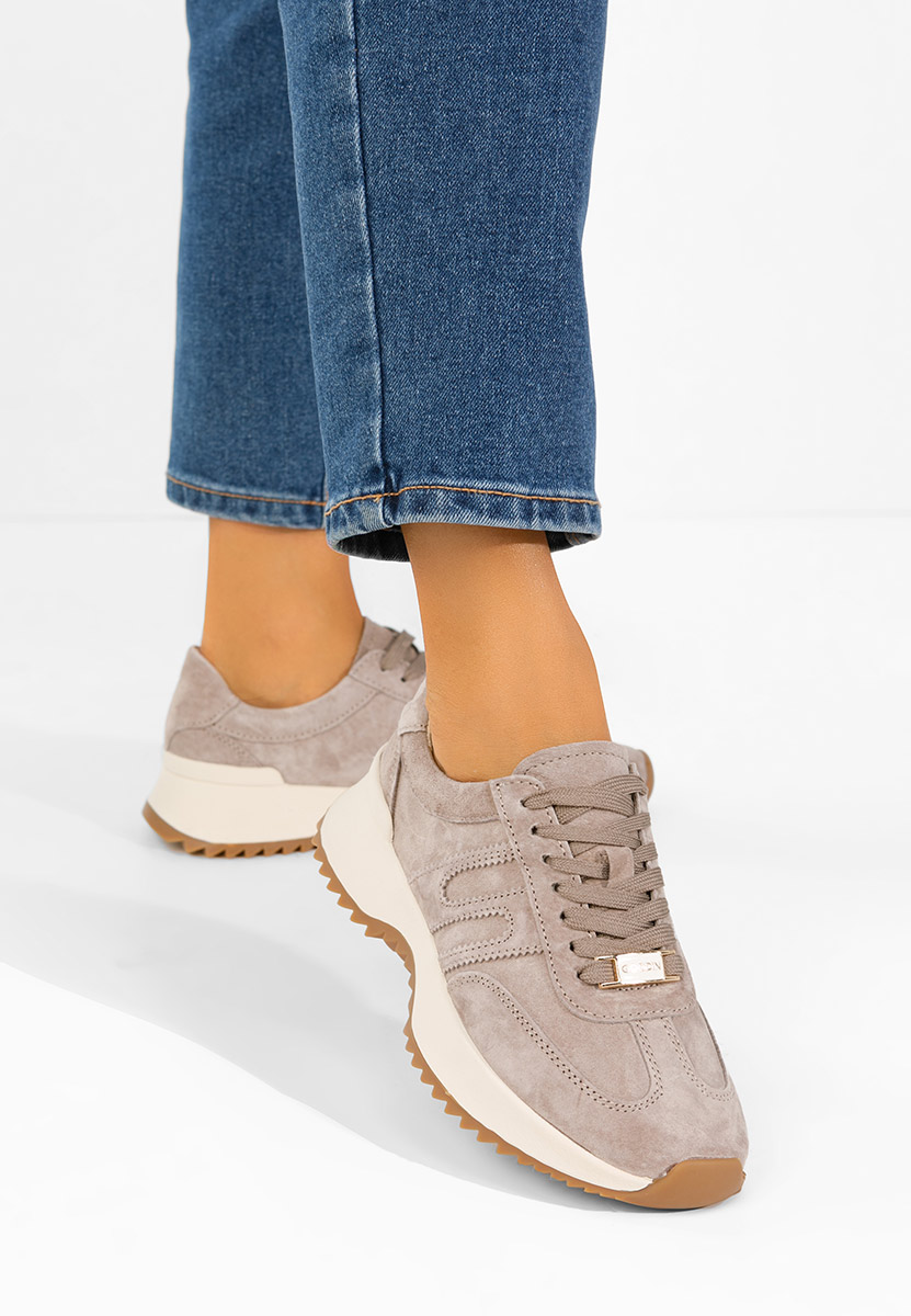 Brązowe sneakersy damskie Sevrona V2