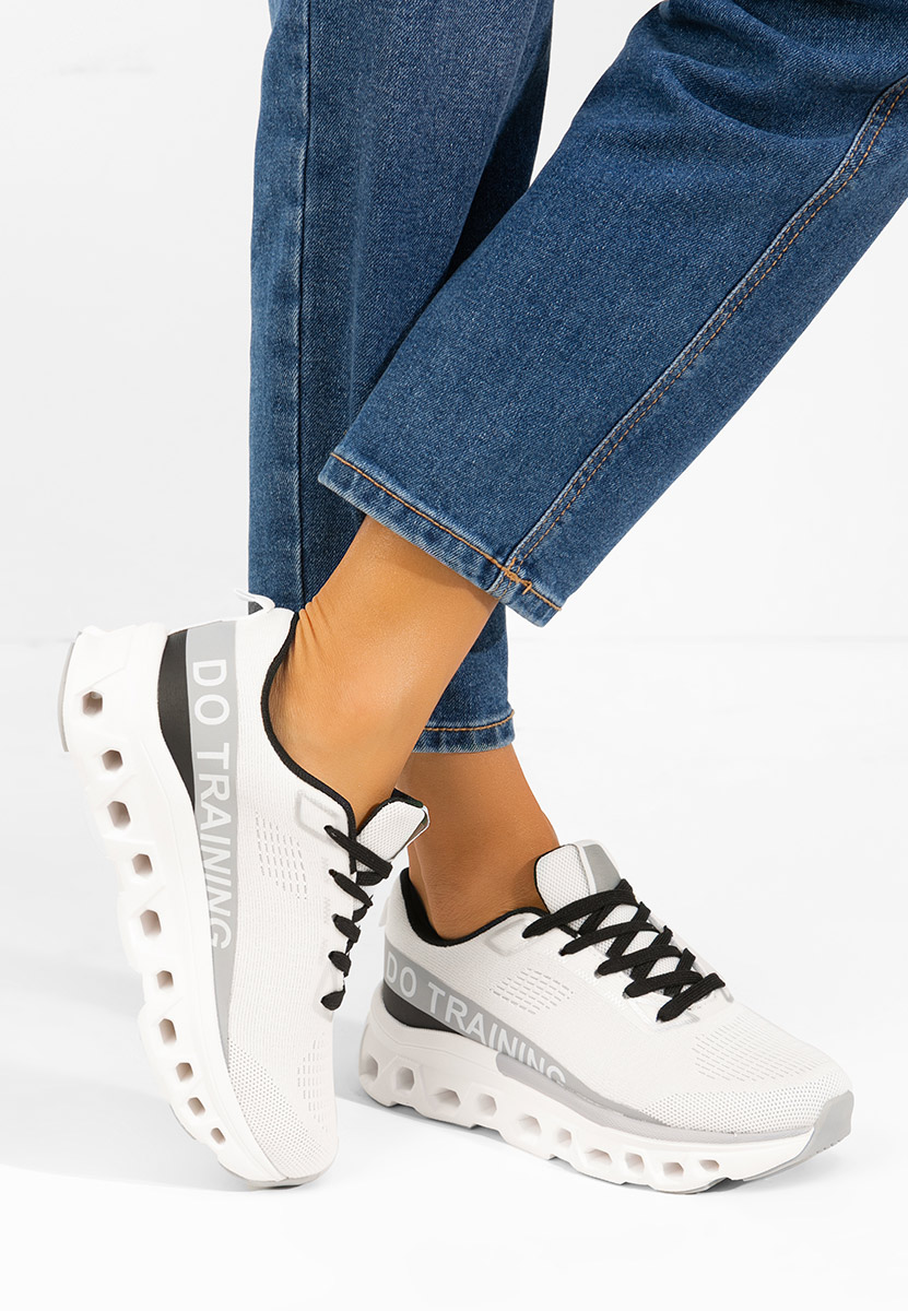 Białe sneakersy na platformie Turinia