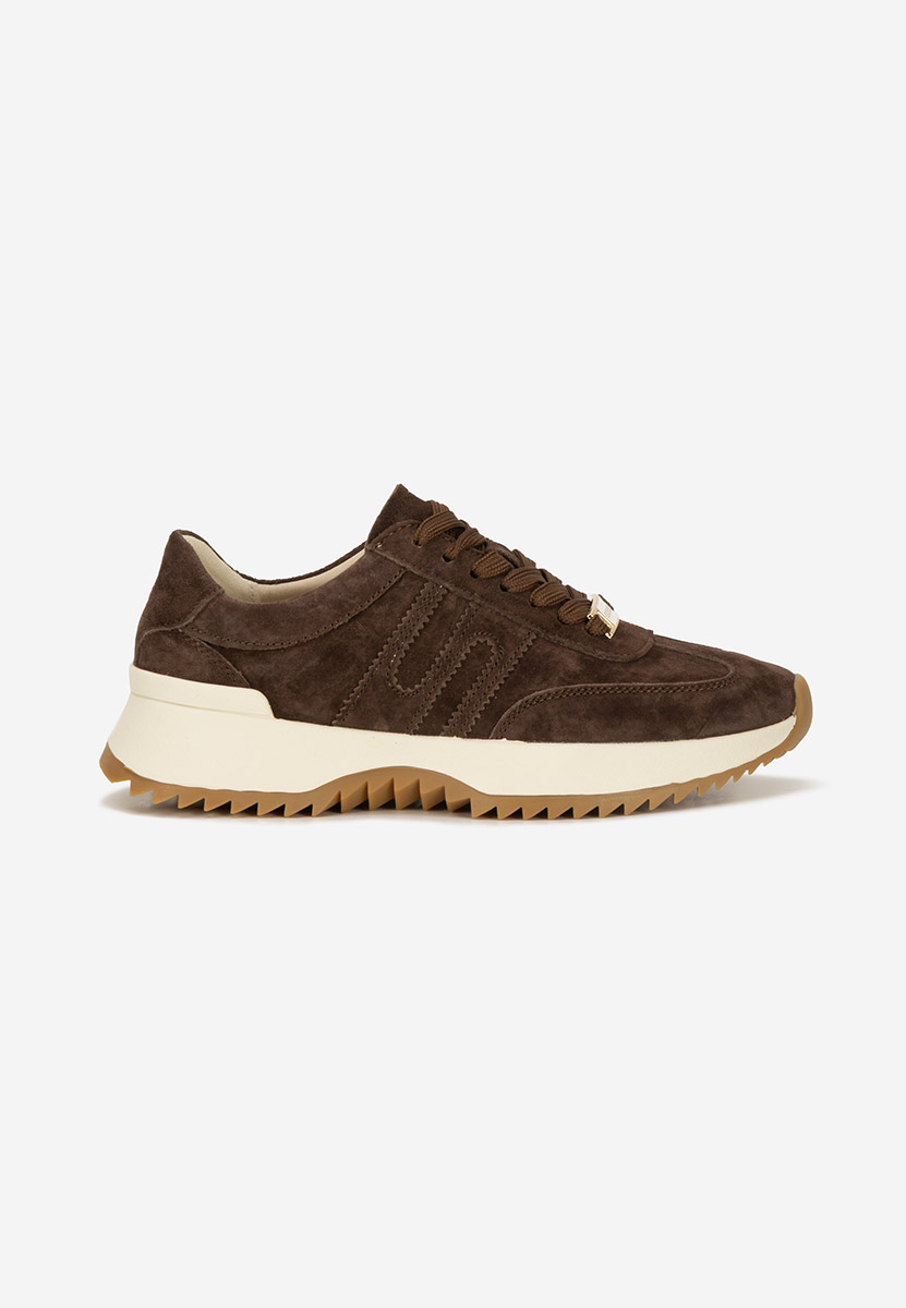 Brązowe sneakersy damskie Sevrona