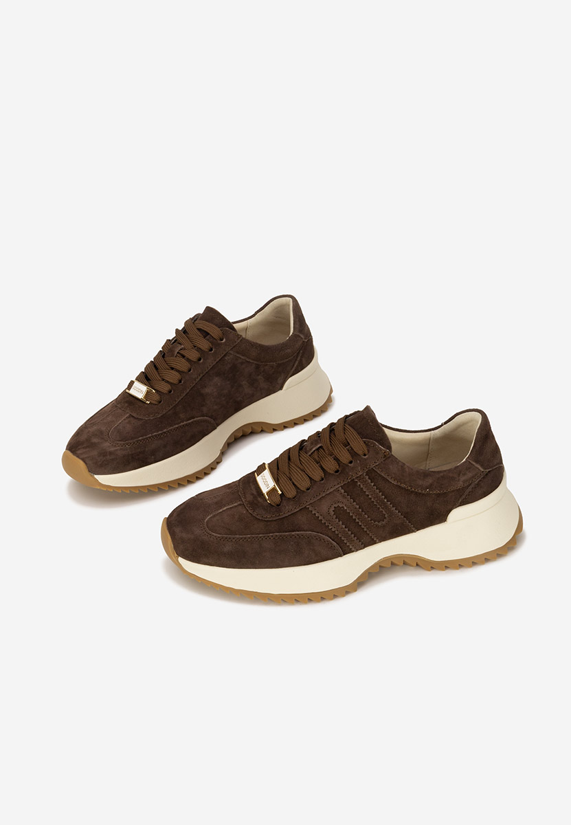 Brązowe sneakersy damskie Sevrona