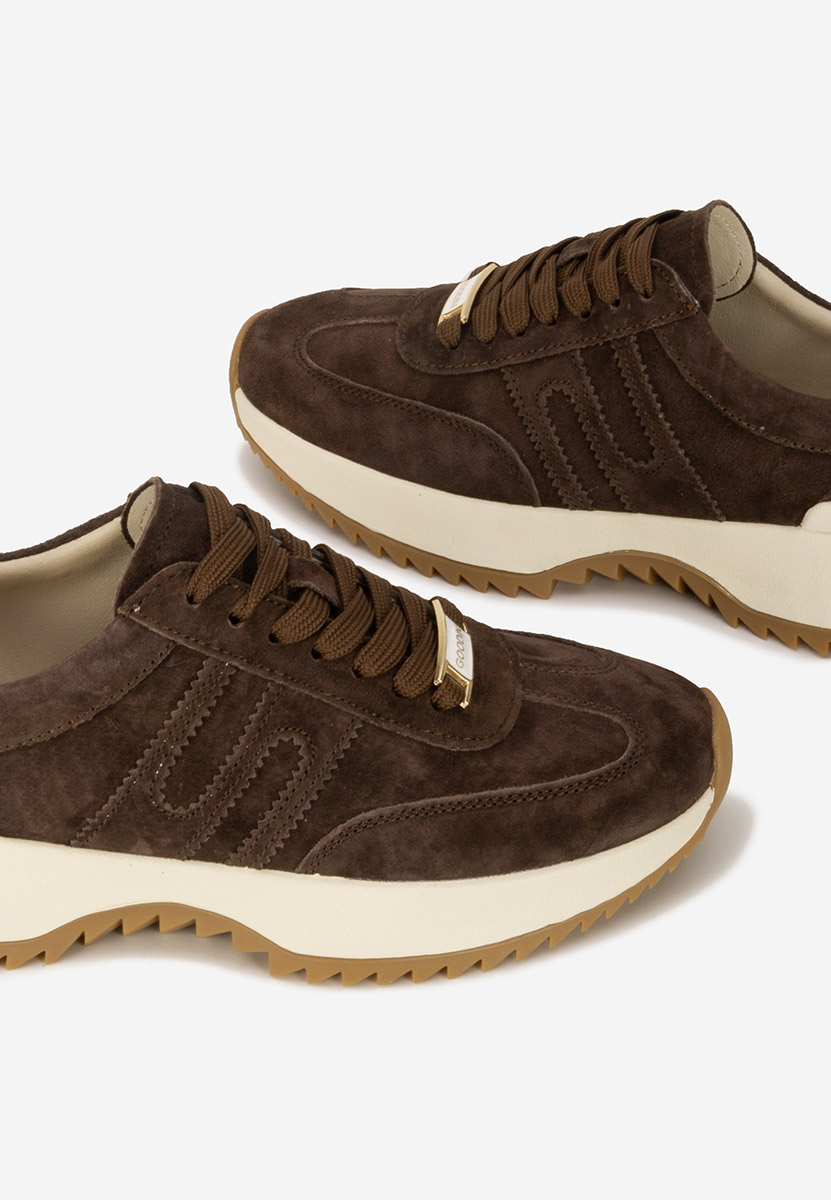 Brązowe sneakersy damskie Sevrona