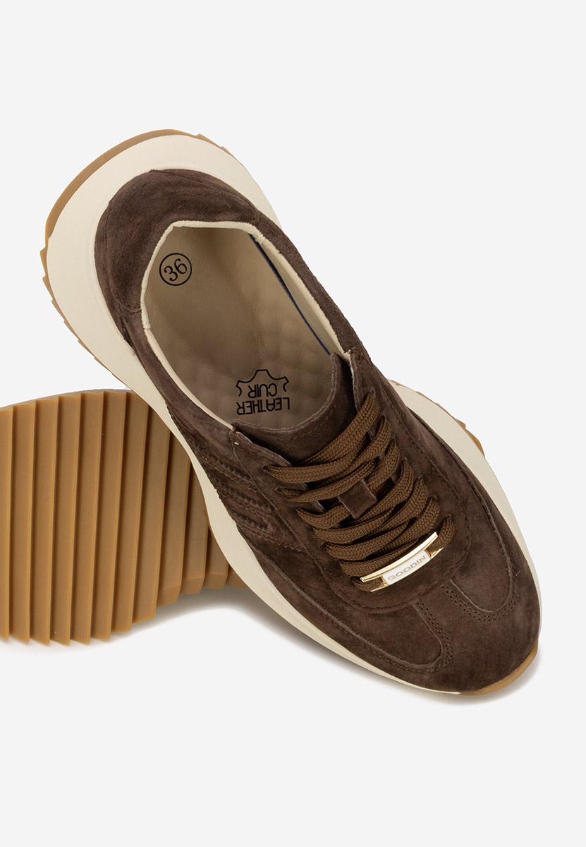 Brązowe sneakersy damskie Sevrona
