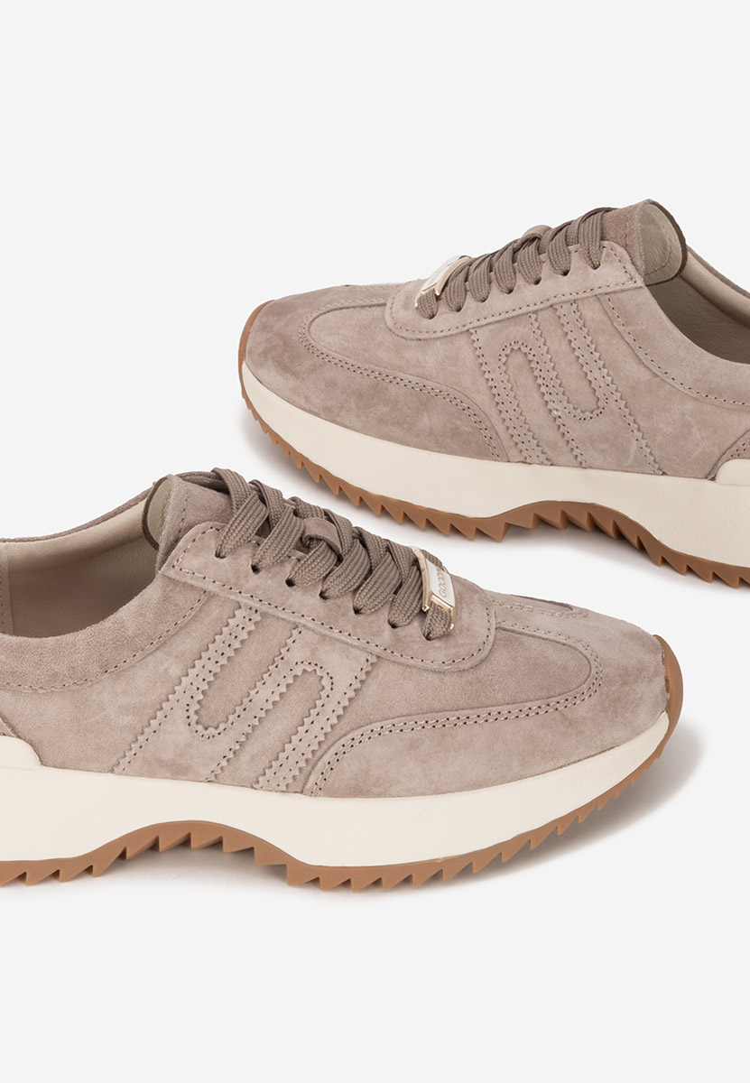 Brązowe sneakersy damskie Sevrona V2