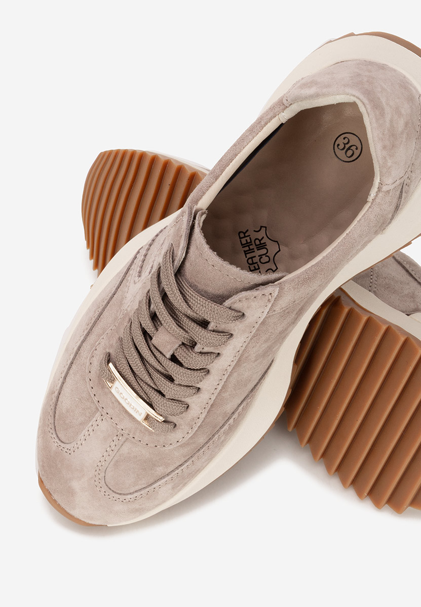 Brązowe sneakersy damskie Sevrona V2