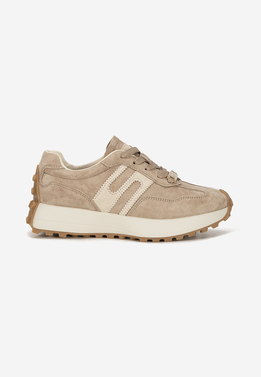 Beżowe sneakersy damskie Samiara